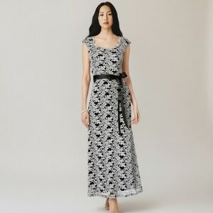 R&M‎ Richard Overlay Maxi Floral Lace Dress Formal Evening Size 12 Wedding Party